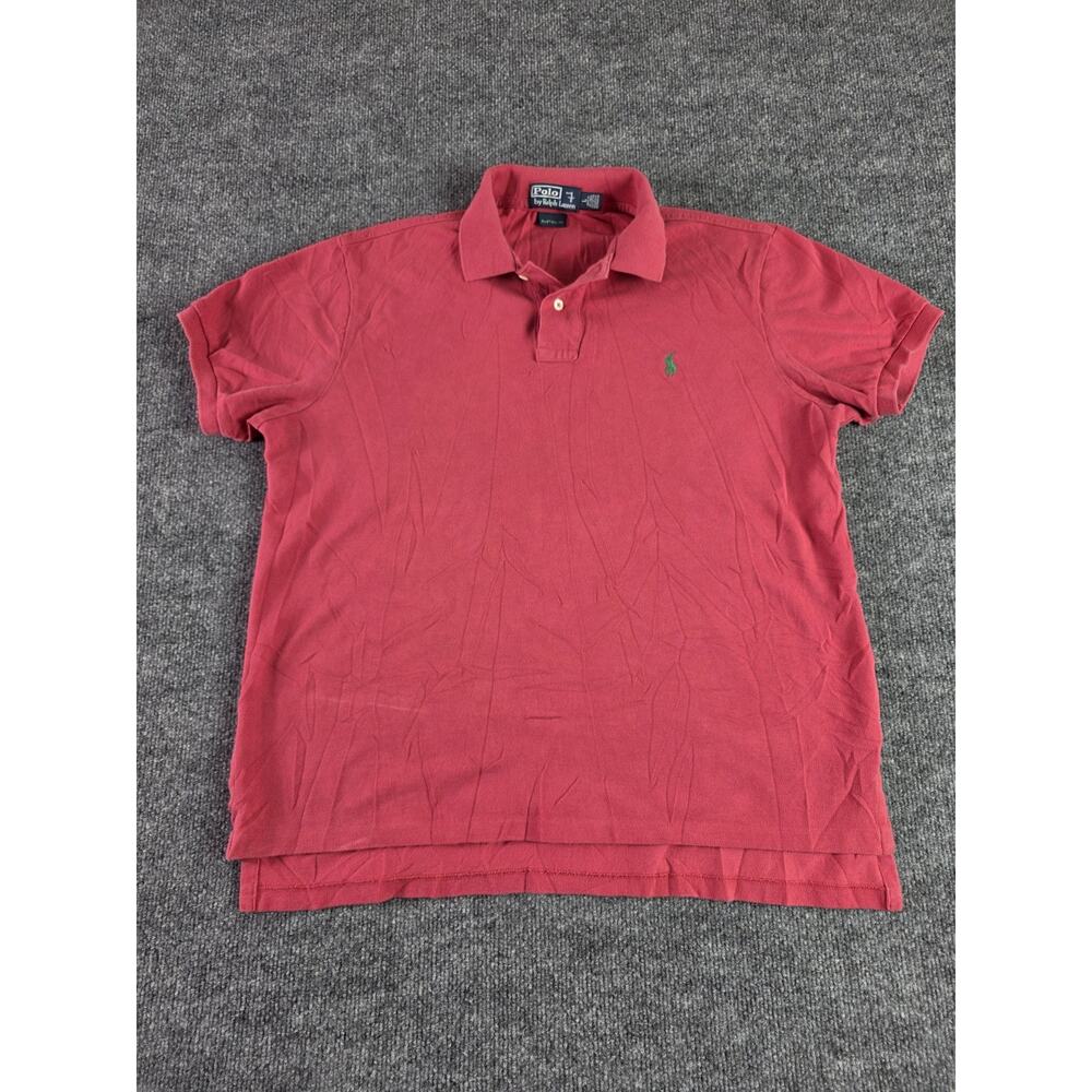 Polo Ralph Lauren Shirt Mens Large Cotton Custom Fit Red